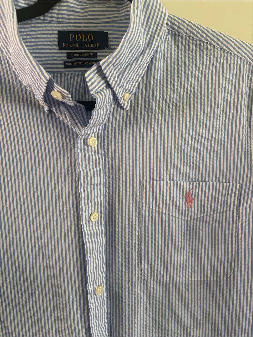 Polo by Ralph Lauren Blue & White Striped Short-Sleeve Oxford - Picture 3 of 4